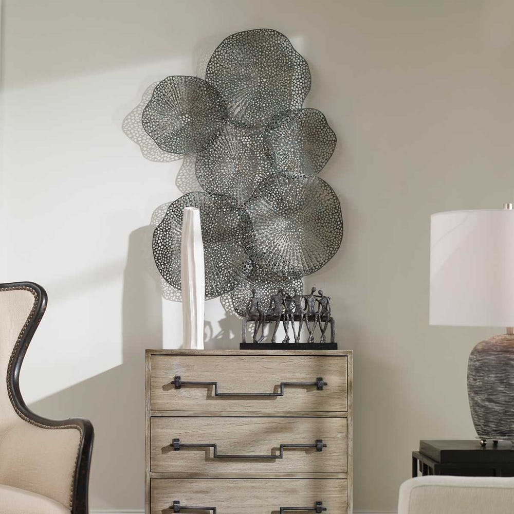 Decoración de pared de metal Ripley, Bronce