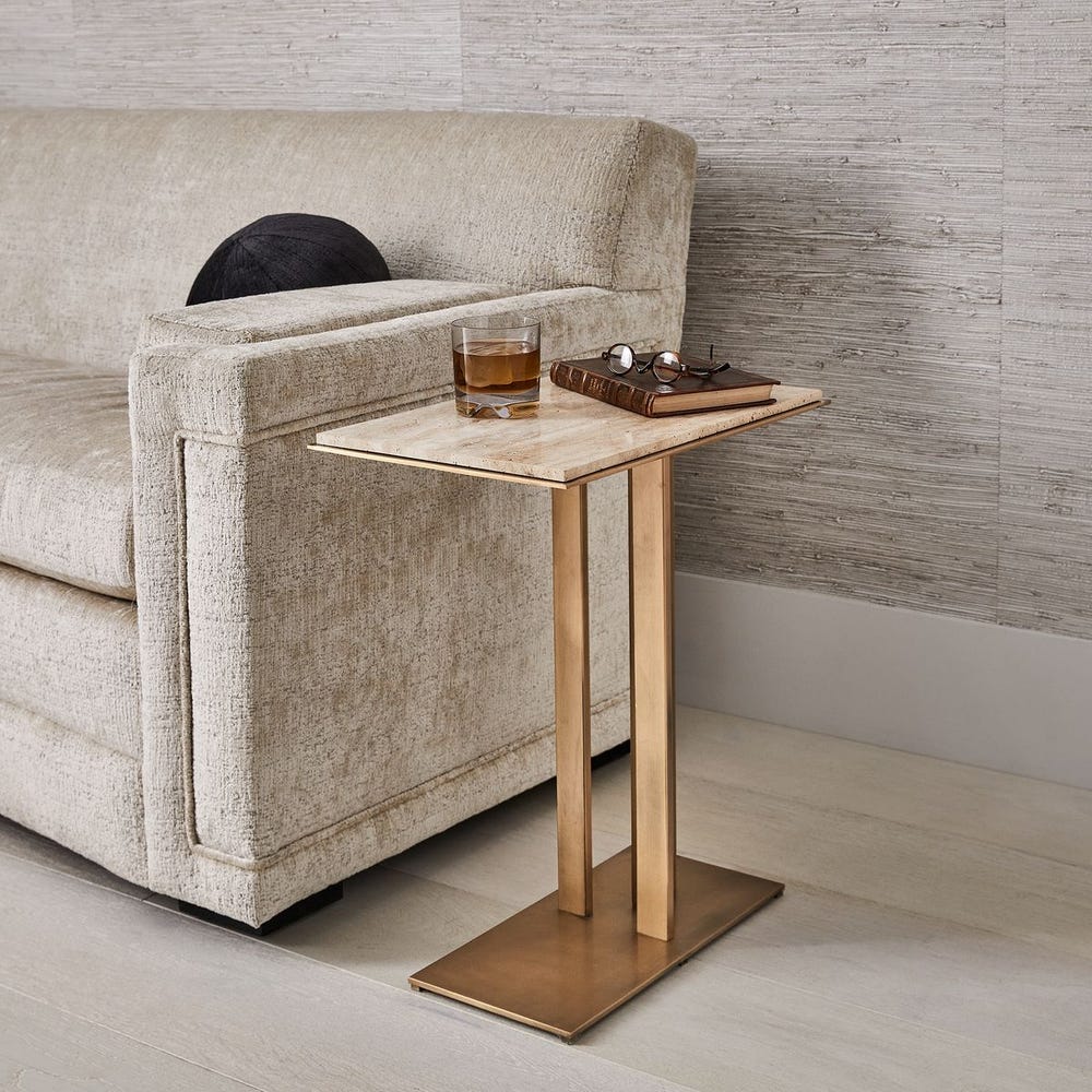 Mesa Ocasional Cantilever - Travertino