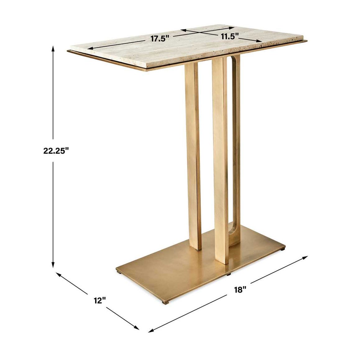 Mesa Ocasional Cantilever - Travertino