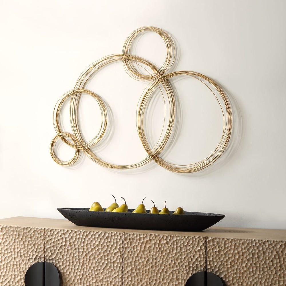 Decoración de pared de metal con Burbujas Doradas