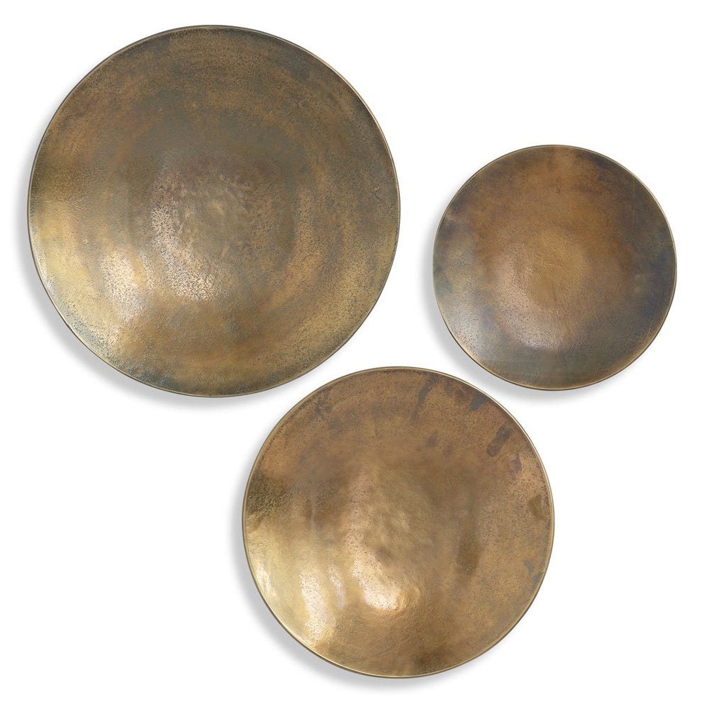 Decoración de pared de Metal Aitana - Latón antiguo, Set de 3