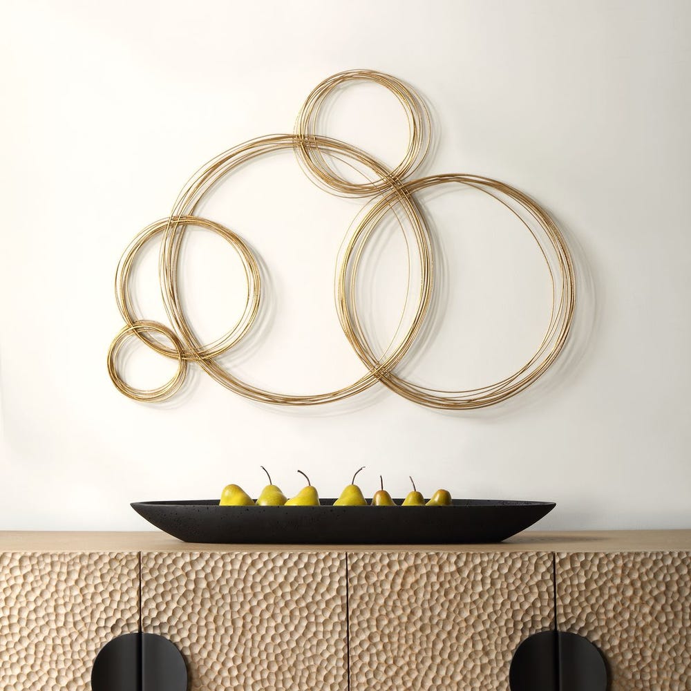 Decoración de pared de metal con Burbujas Doradas