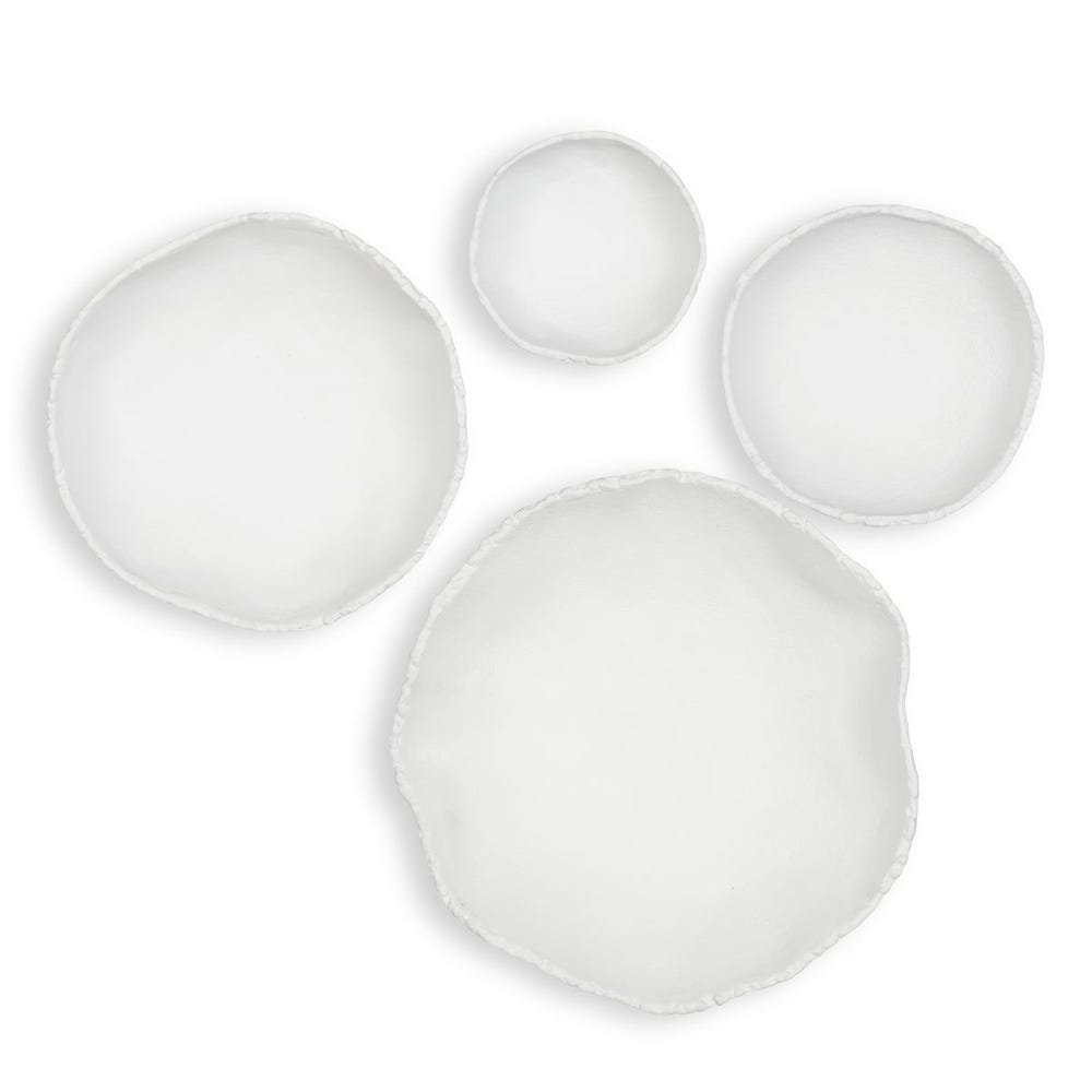Decoración de Pared Metálica Para Exteriores "Monedas" , Blanco , Set de 4